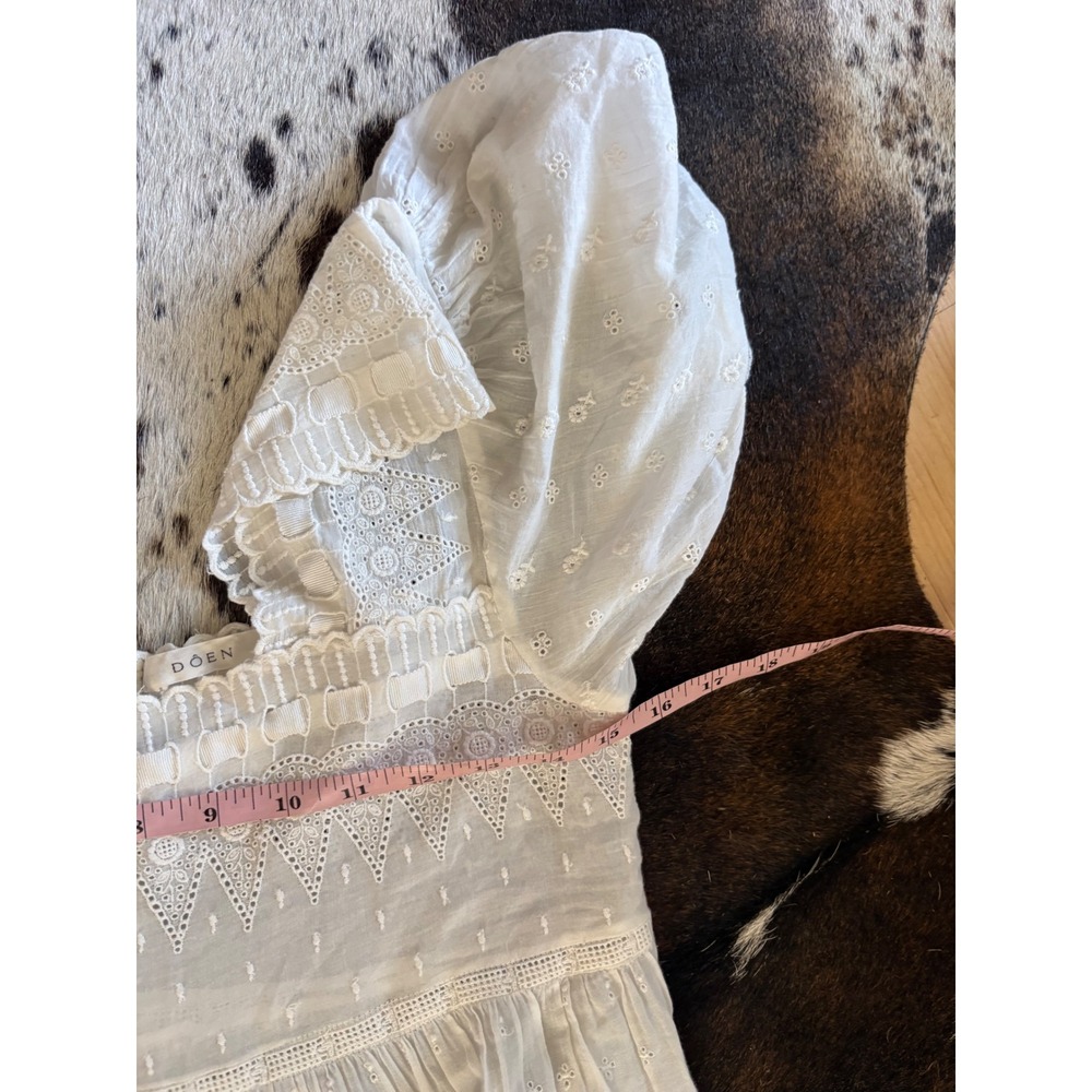 DOEN Colline Dress White Embroidered Maxi Cottagecore Size Small - Picture 8 of 9